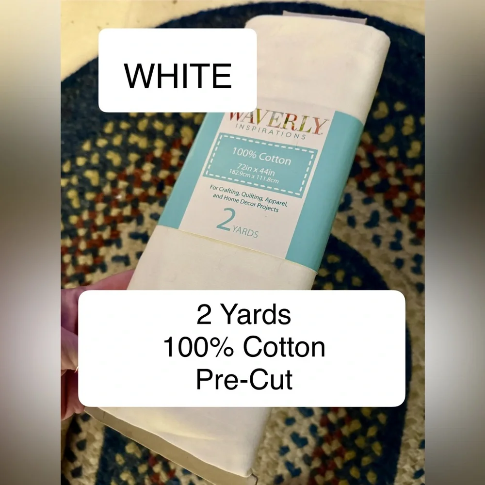 Waverly Inspirations White Cotton Fabric - Picture 1 of 5